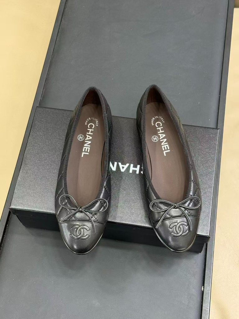 Chanel Quilted Double C Ballet Flats